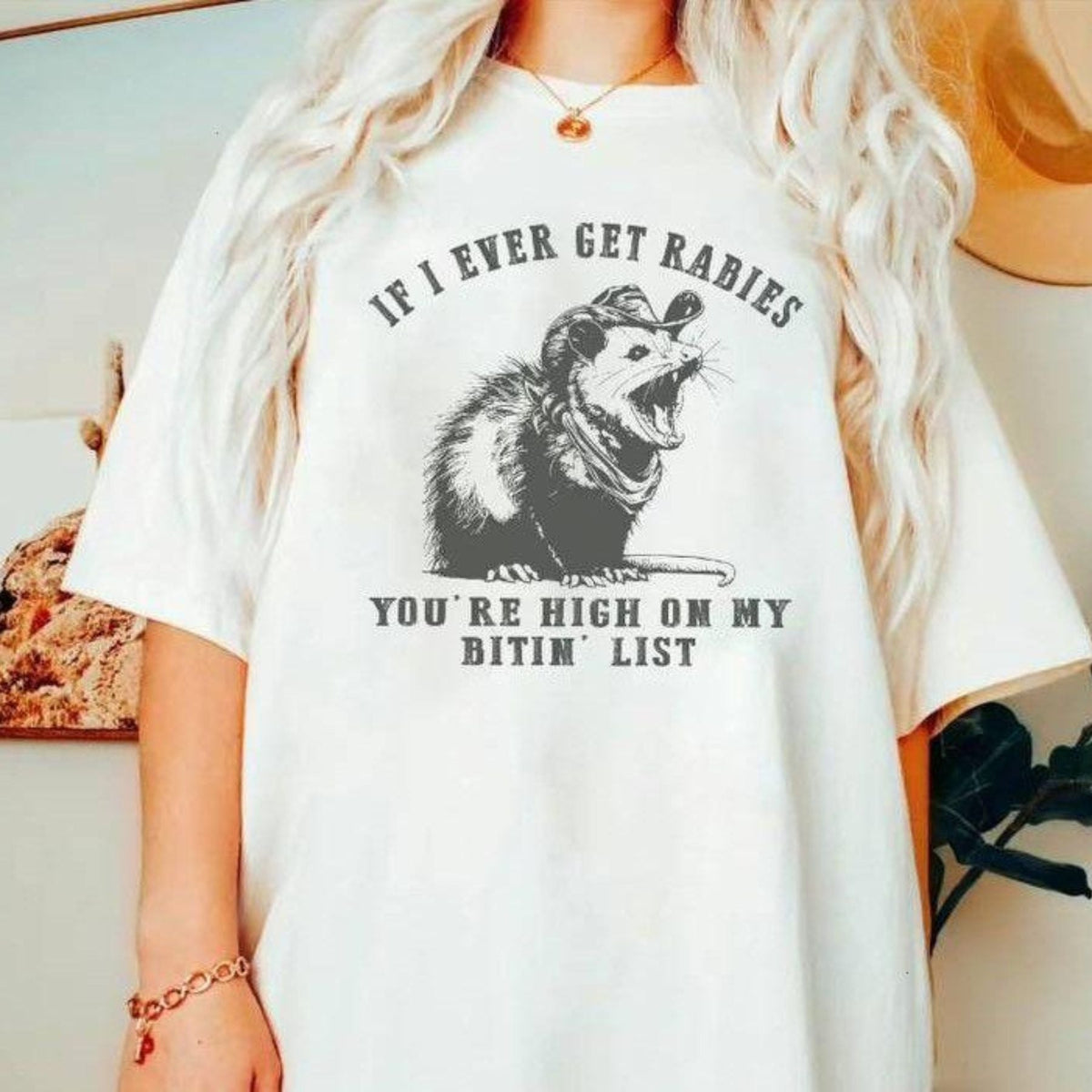 Humorous Raccoon T-Shirt – If I Ever Get Rabies Quote Tee for Friends, Sarcastic Animal Shirt, Funny Gag Gift, Trash Panda Top