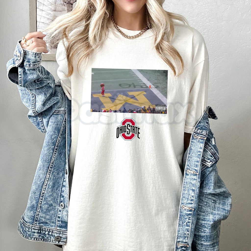 Buckeye Ohio Snow T-Shirt - Ohio State Buckeyes Winter Fan Tee, Midwest Cold Weather Apparel, OSU Seasonal Graphic Shirt