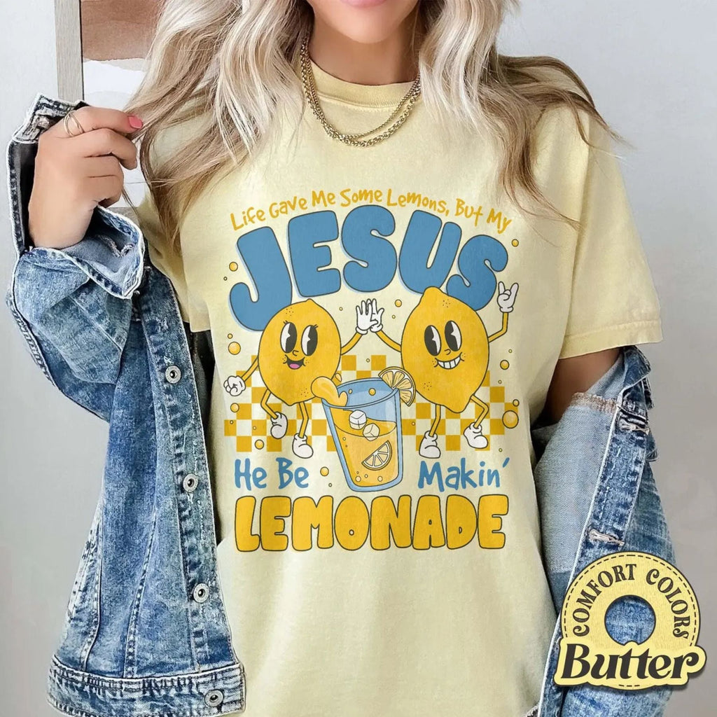'He Be Makin Lemonade' Shirt – Life Gave Me Some Lemons Tee, Christian Humor T-shirt, Funny Faith Shirt, Gift for Christians