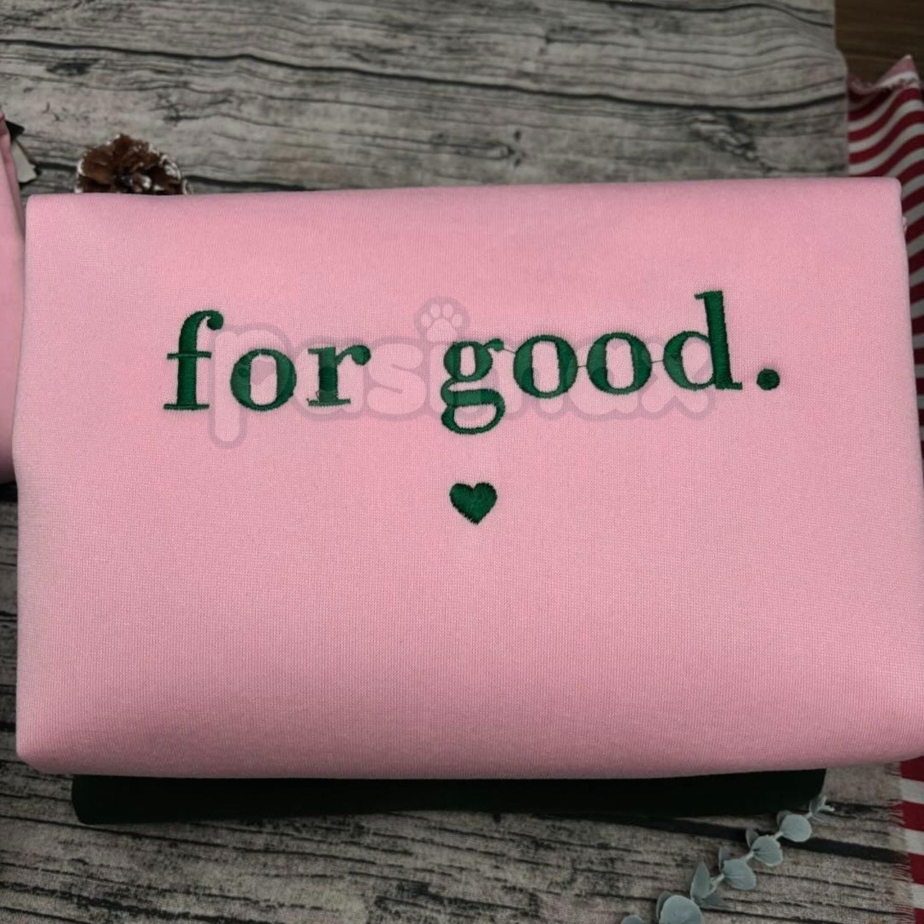 Wicked "For Good" Embroidered Crewneck – Elegant Broadway Tribute Sweatshirt