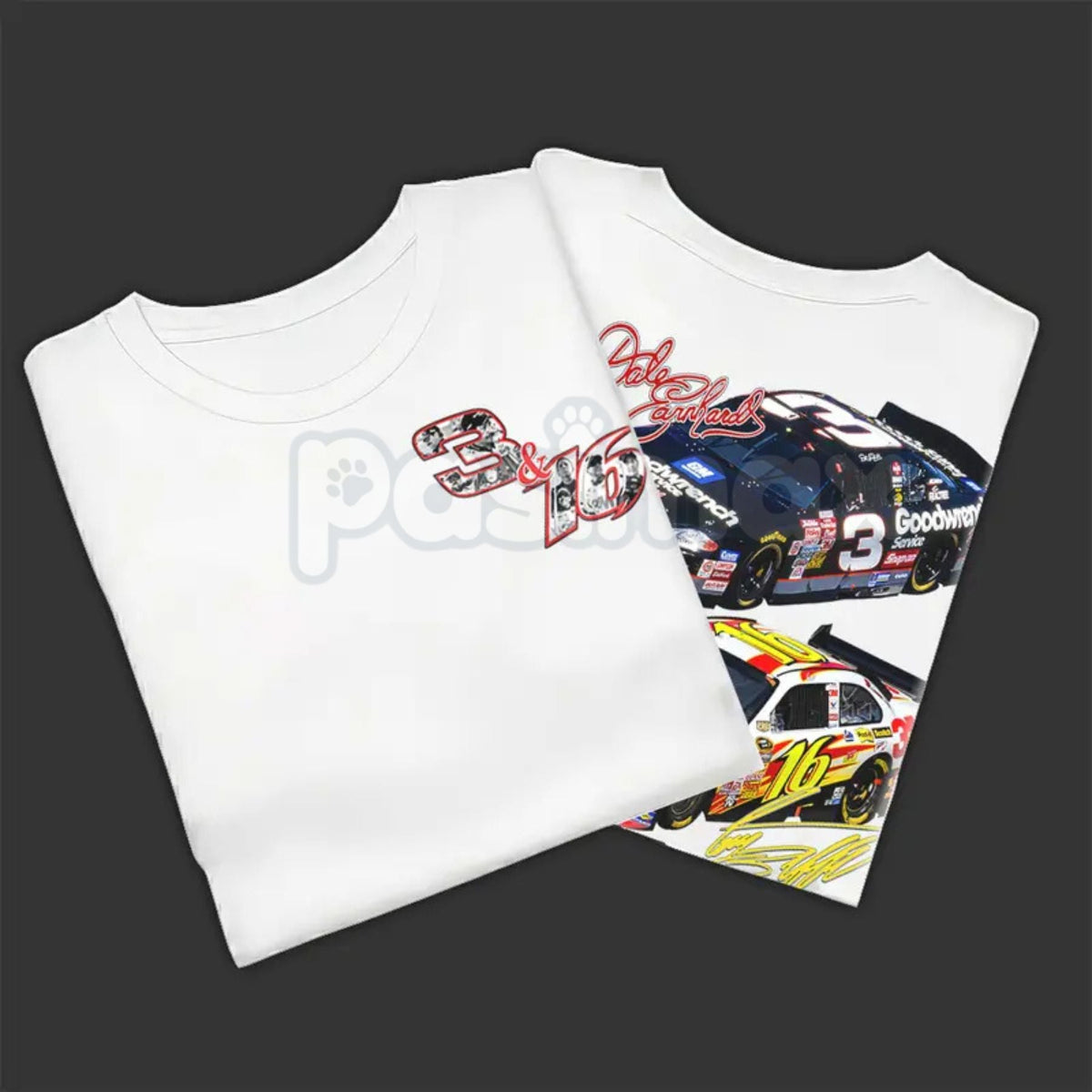 Vintage Racing Legacy 3 & 16 Stock Car T-Shirt - Retro Double-Sided Racing Tee, Classic 90s Bootleg Style Stock Car Apparel, Motorsports Heritage Fan Shirt
