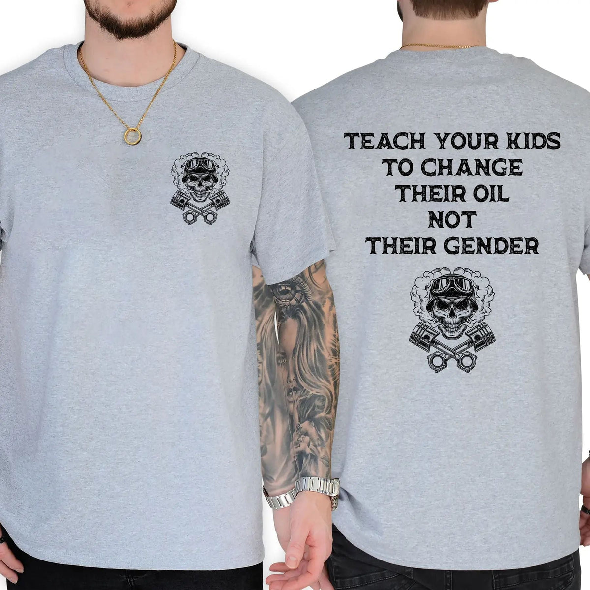 Teach Your Kids To Change Their Oil Not Their Gender T-Shirt – Bold Statement Graphic Tee, Unisex Cotton Casual Shirt