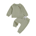 Solid Color Baby Top And Pants Set