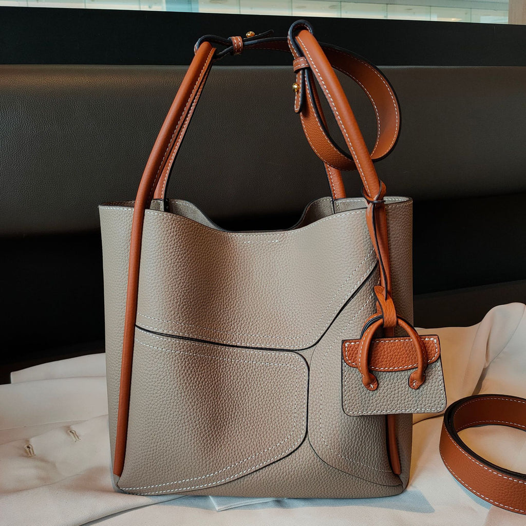 Underarm Bag Contrast Color Basket Handbag Shoulder Crossbody