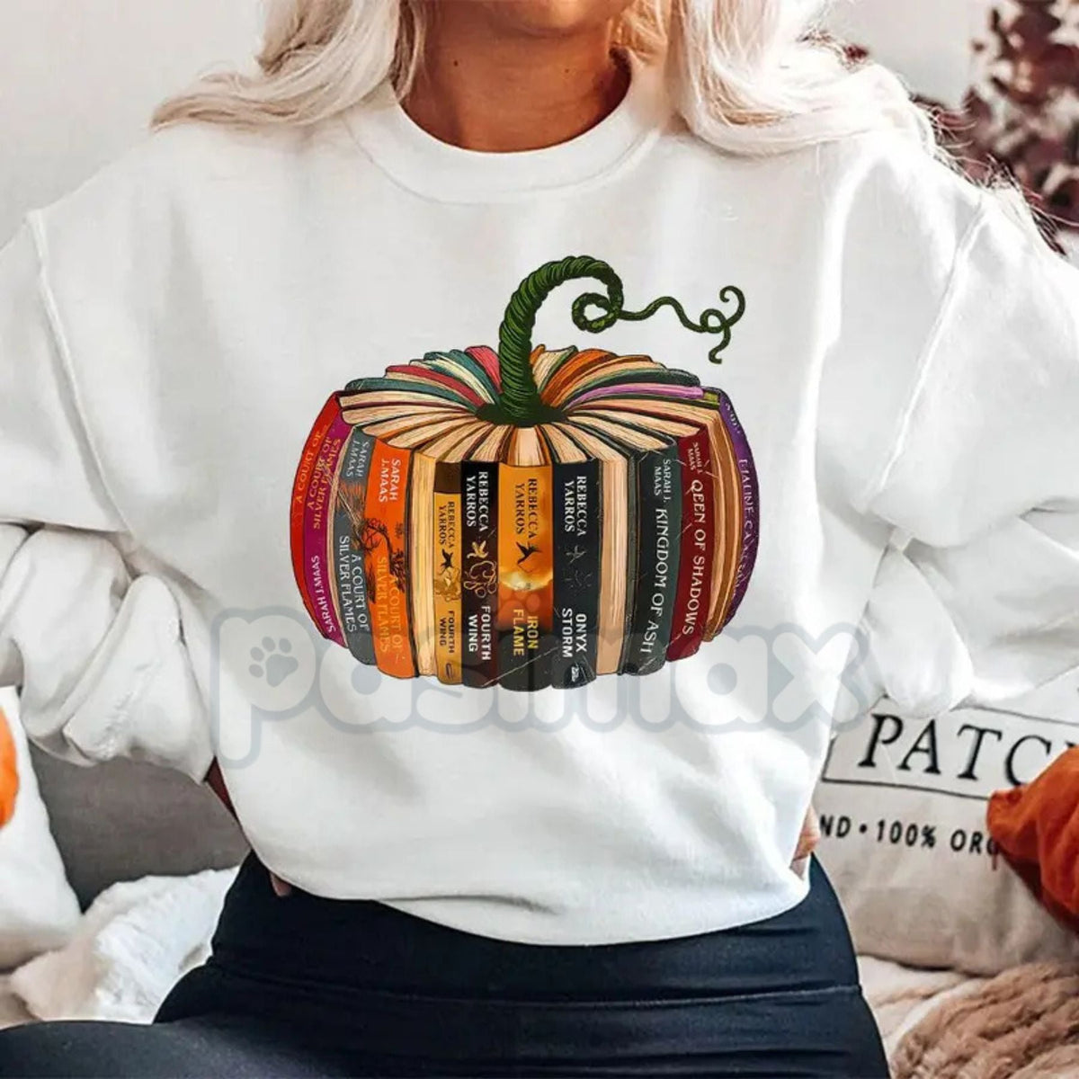 Fourth Wing Book Pumpkin Sweatshirt – Spooky Dragon Lover Reading Top