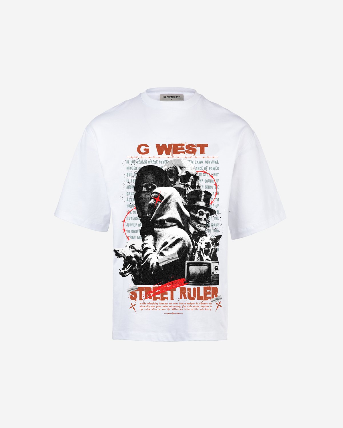 G WEST STREET RULER OVERSIZED T-Shirt Mens
