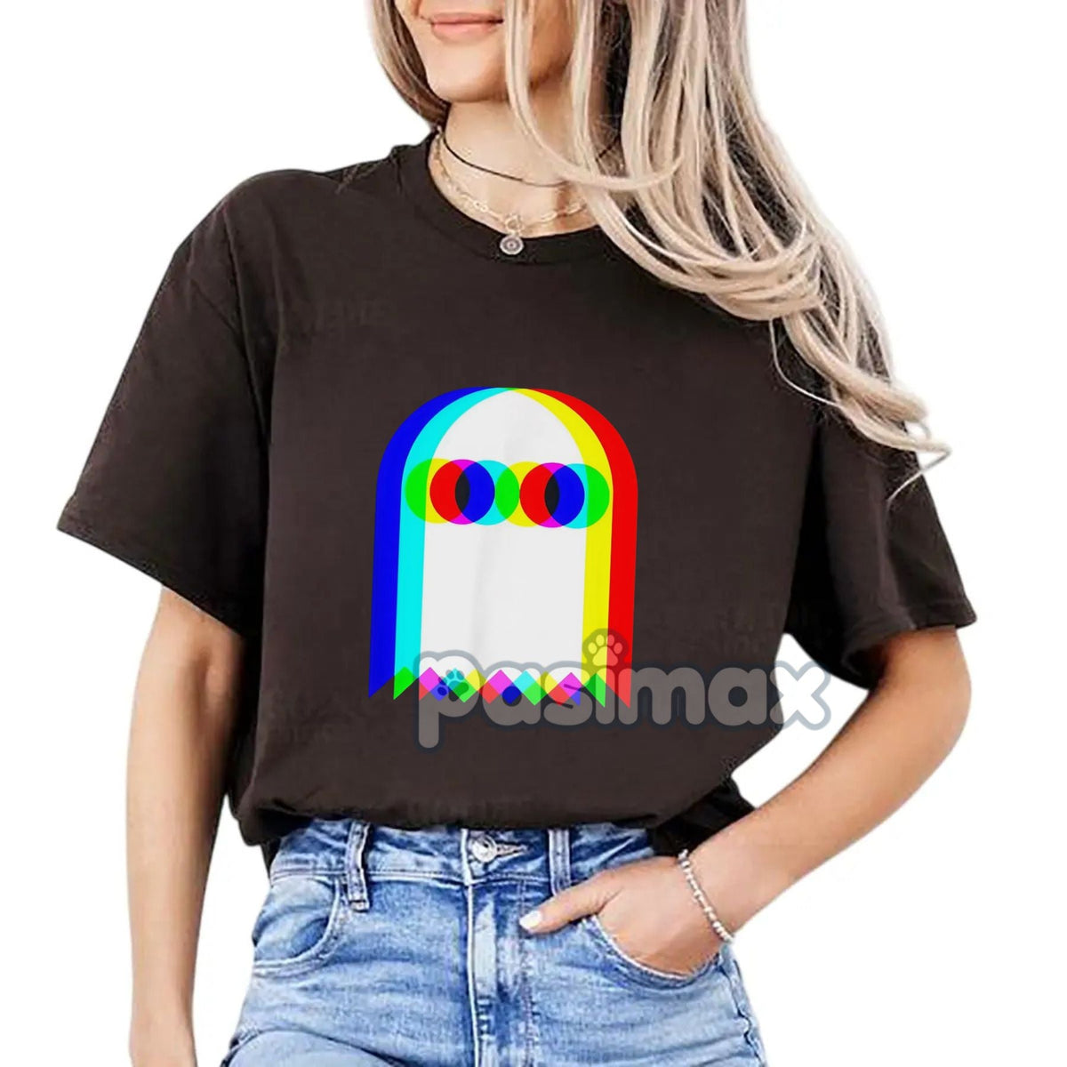Ghost Trippy Vaporwave T-Shirt - Halloween Rave EDM Party Tee, Techno Music Apparel