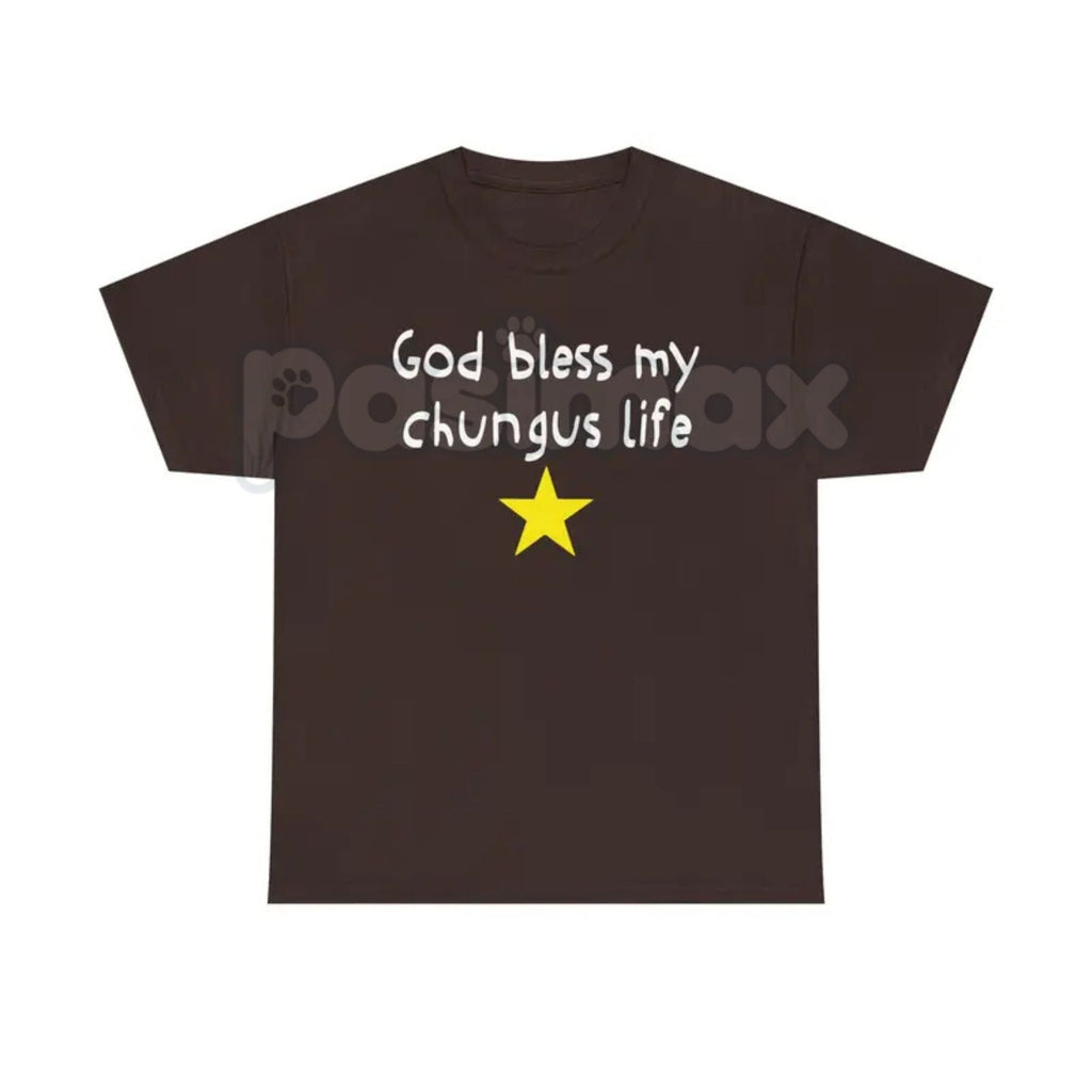 "God Bless My Chungus Life" Funny T-Shirt - Ironic Big Chungus Meme Tee, Sarcastic Religious Parody Shirt, Wholesome Internet Culture Apparel