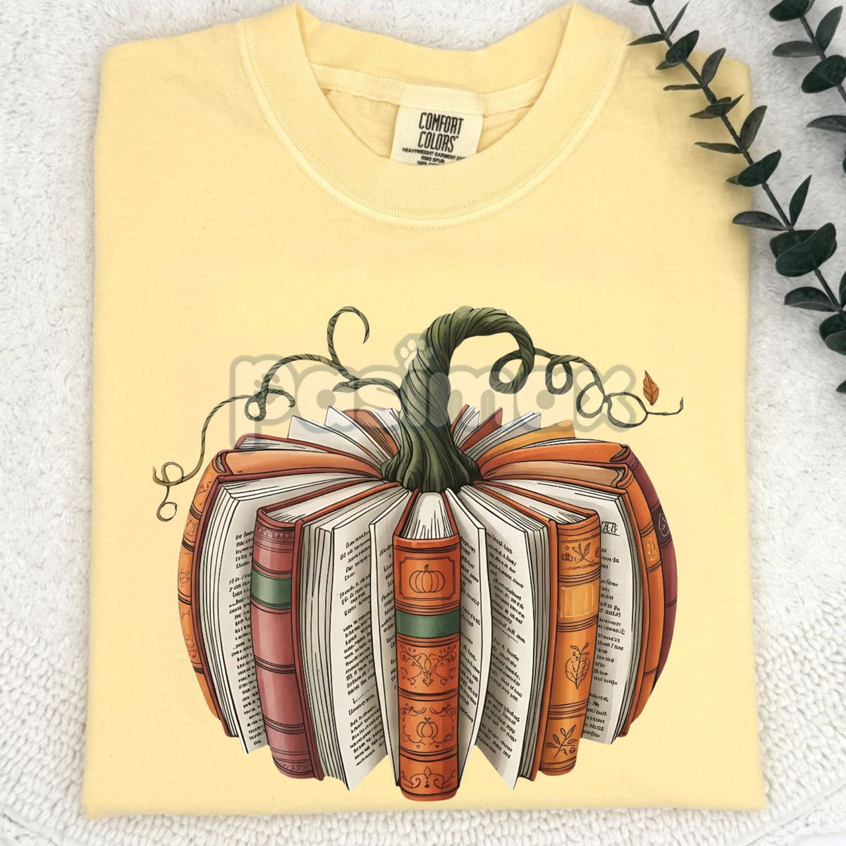 'Made With Books' Fall Pumpkin T-shirt – Book Lover Gift, Librarian Tee, Teacher School Shirt, Cozy Autumn Apparel