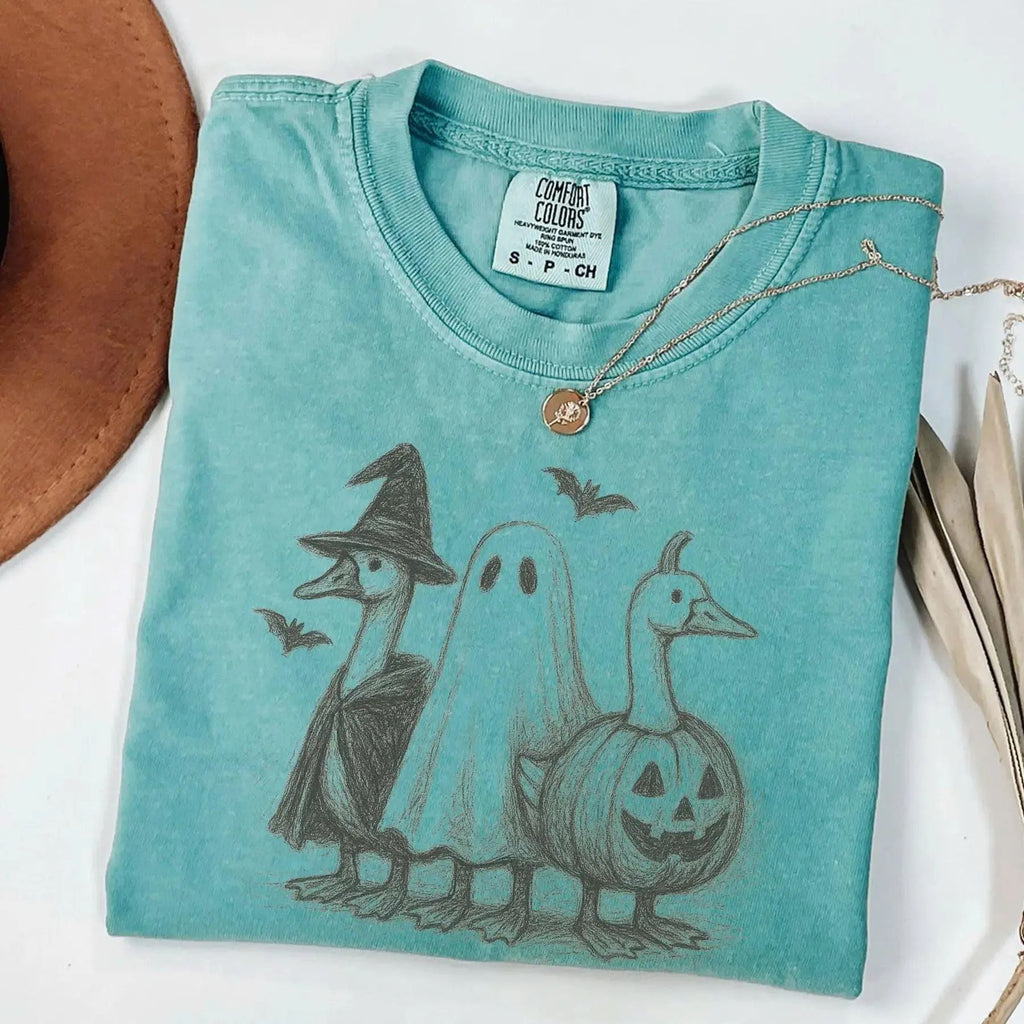 Comfort Colors Goose Halloween Shirt – Ghost Goose Tee, Funny Pumpkin Shirt, Cute Spooky Season Fall Tee, Trick or Treat Gift