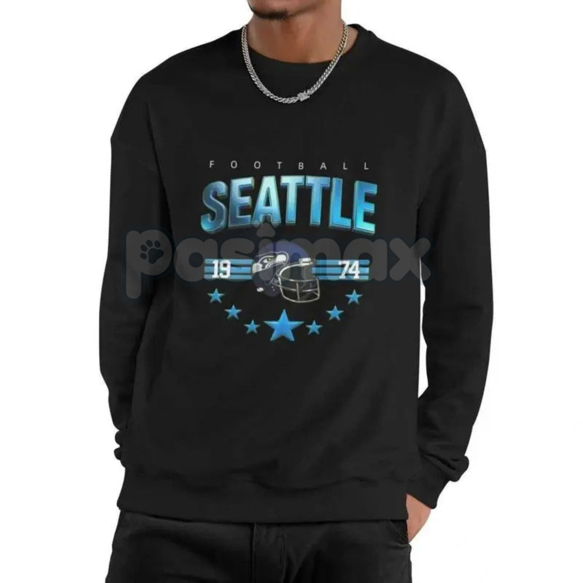 90s All Team Football Sweatshirt – Vintage 1960s Retro Fan Crewneck