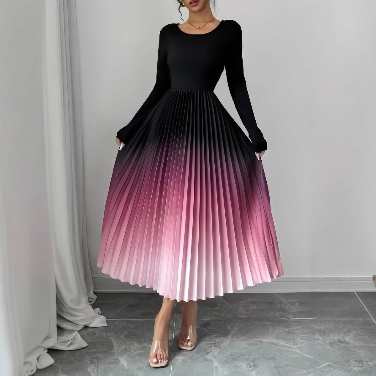 European And American Ombre Dress