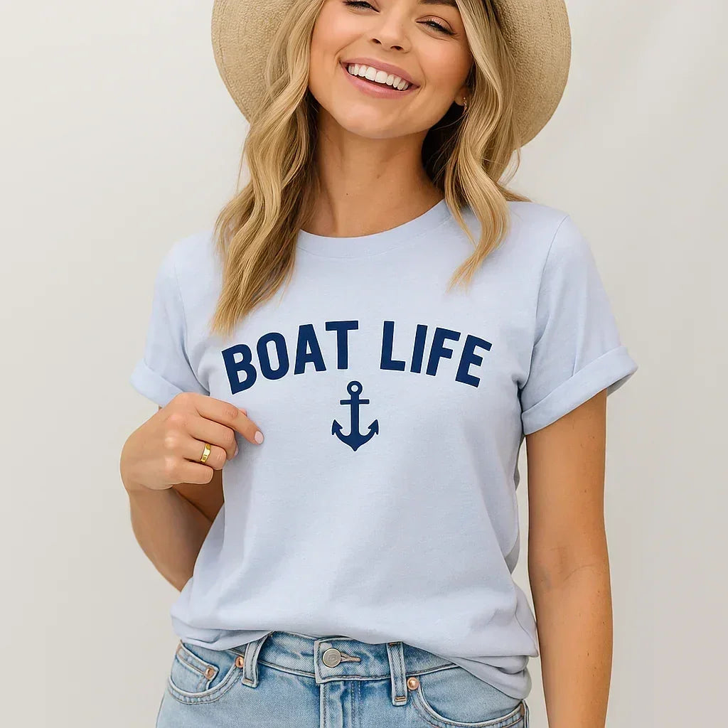 Boat Life T-shirt, Nautical Anchor Tee, Summer Fashion