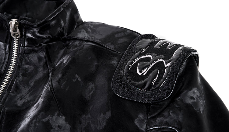Punk Black Motorcycle Leather Jacket