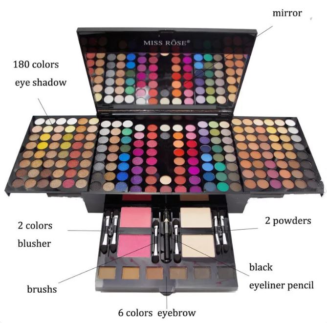 180 Colors Eyes Shadow Blush Set Personalized Piano-shaped Makeup Palette Box