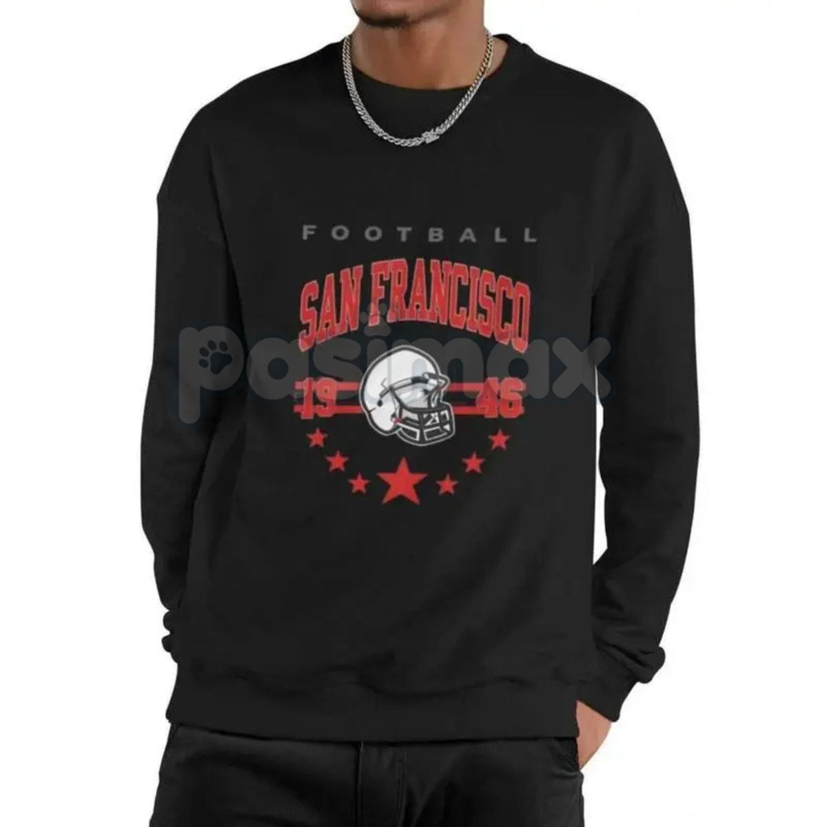 90s All Team Football Sweatshirt – Vintage 1960s Retro Fan Crewneck