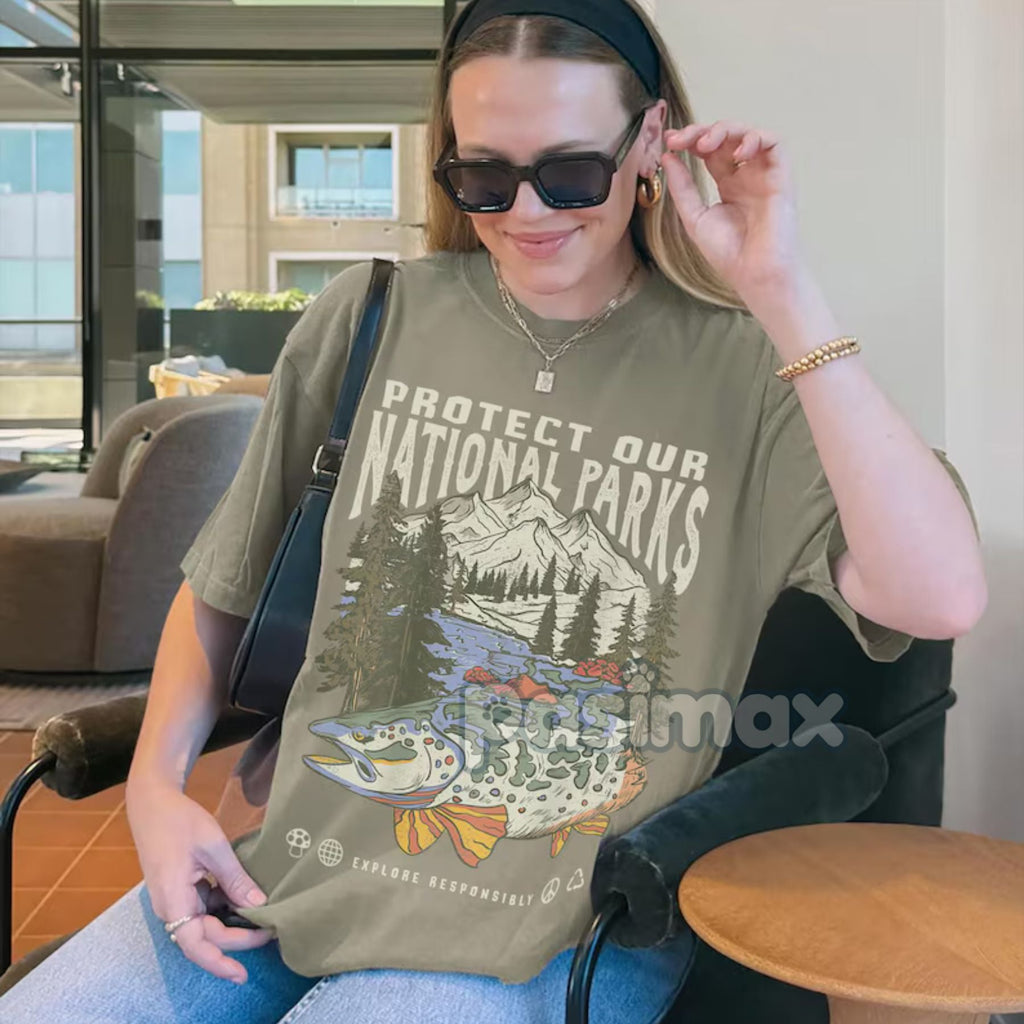 'Respect the Local Wildlife' Tee – National Parks Hiking Camping Clothes, Granola Girl Adventure Shirt, Wanderlust T-shirt