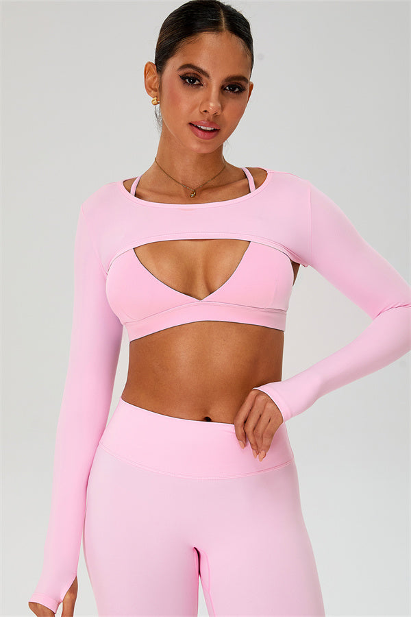 The Ember Sports Bra Crop Top Leggings 3-Piece Set