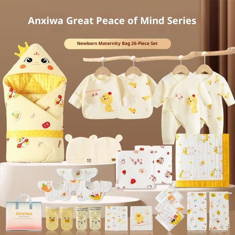Maternity Bag Newborn Swaddle Bath Towel Clothing Set