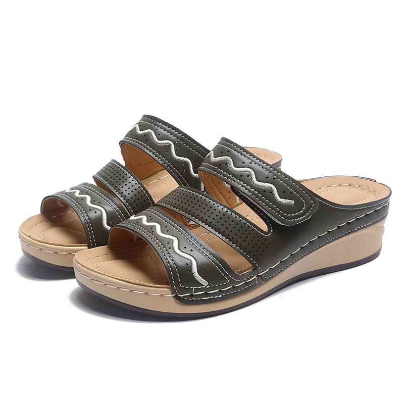 Women's Retro Wedge And Wispy Large Size Casual Sandals