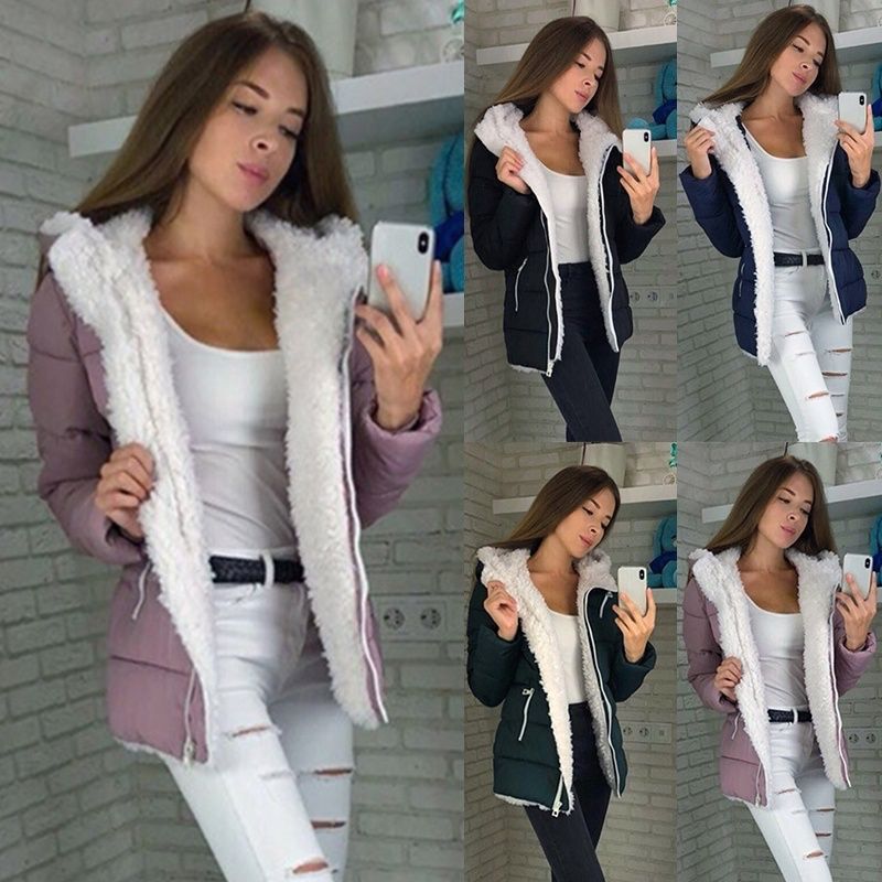 Fleece-lined Cardigan Hooded Coat Cotton-padded Jacket