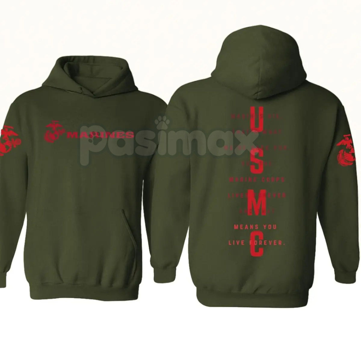 USMC Marines Tactical Hoodie – Classic Semper Fi Pullover, Veteran & Active Duty Marine Corps Gear, Unisex
