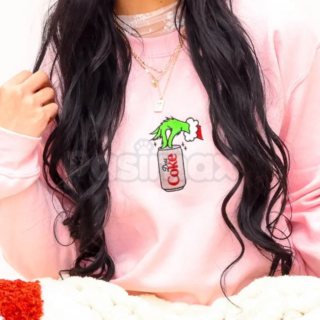 Embroidered Christmas Drink Sweatshirt – Festive Holiday Beverage Crewneck