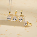 Drop-shaped Zircon Non-fading Ornament Three-piece Set