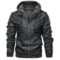 Men's Leather Jackets, Faux Leather Jacket For Men Lapel Zip-Up Slim Fit Coat