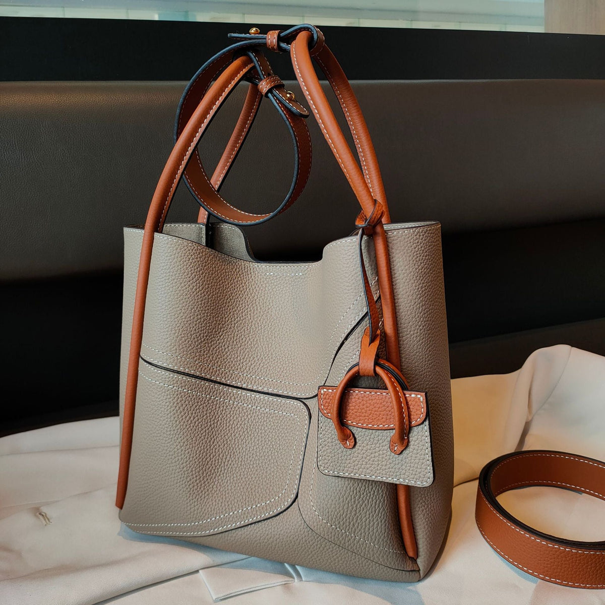 Underarm Bag Contrast Color Basket Handbag Shoulder Crossbody