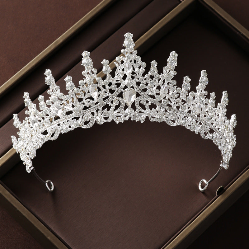 Retro Atmospheric Rhinestone Birthday Crown Hair Accessories Three-piece Suit