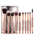 Set Of 10 Diamond Handle Makeup Brushes Beauty Tools Makeup