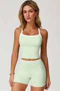 The Quest Cross Back Crop Top Shorts 2-Piece Set