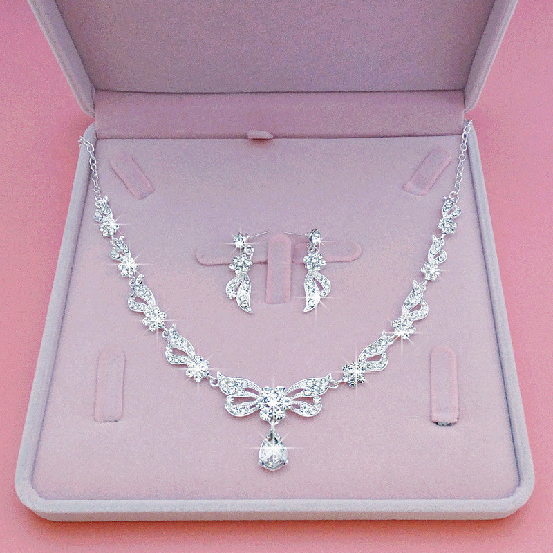 Bridal Necklace Suit Alloy Rhinestone Wedding Accessories
