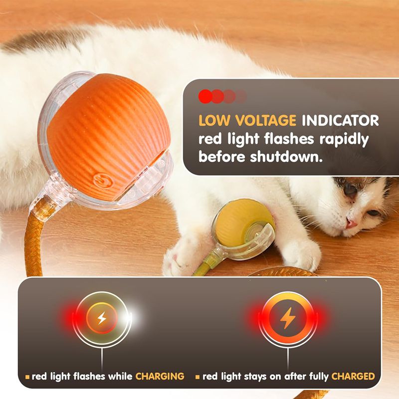 Cat Interactive Ball Toys Automatic Rolling Ball For Kitten Rechargeable Smart Pet Electric Toys With Teaser Sensor Cat Ball Toy