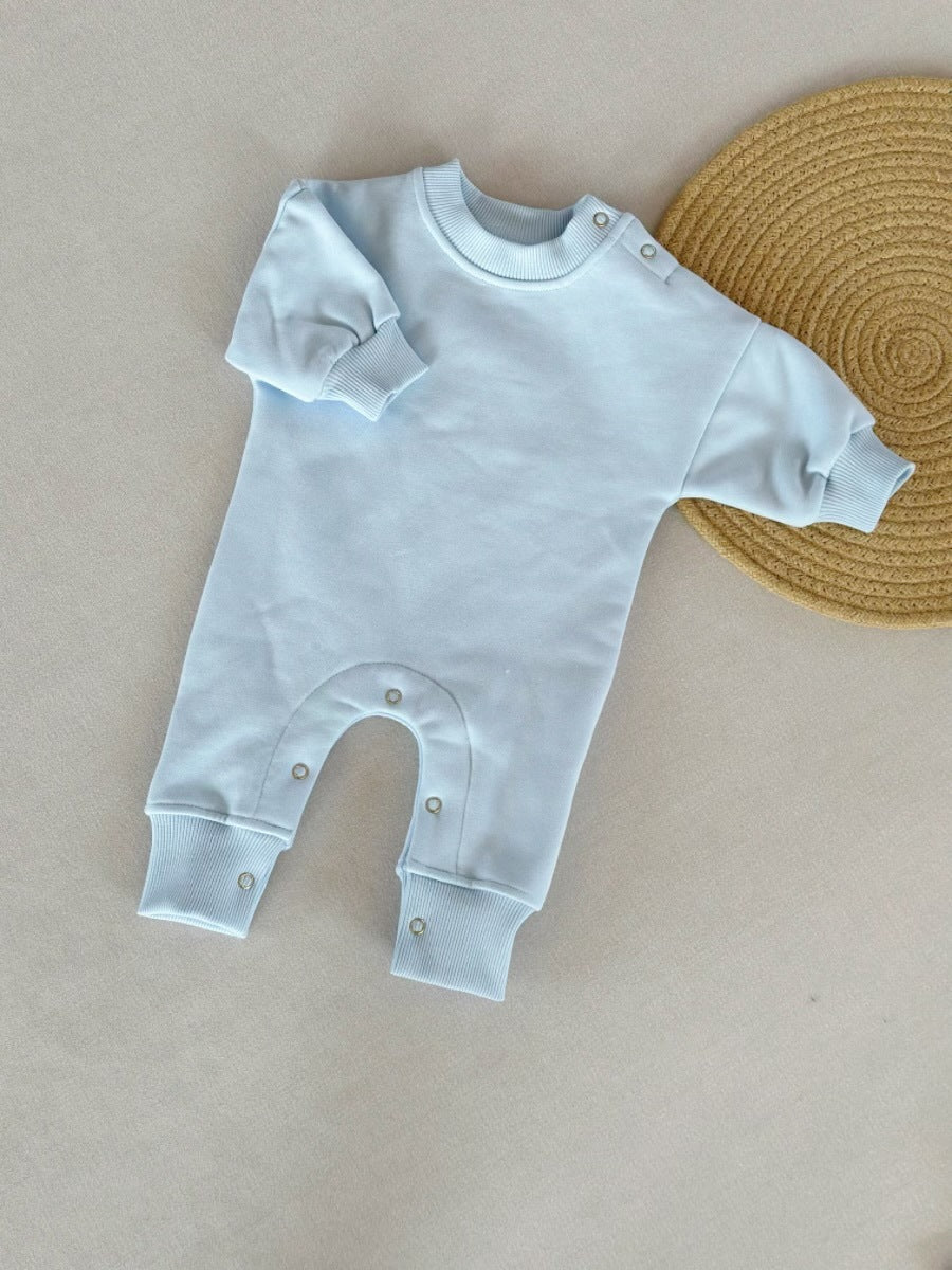 Children's Fleece Solid Color Stylish Thick Romper Jumpsuit