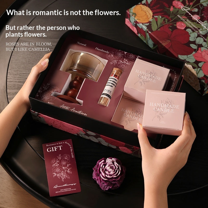 Blossom Tales Creative Valentines Day Aromatherapy Candle Gift Set