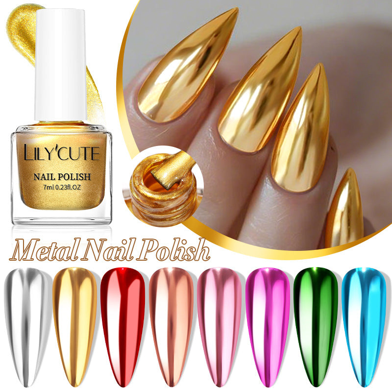 Quick-dry Metallic Mirror Nail Polish, No Baking Required
