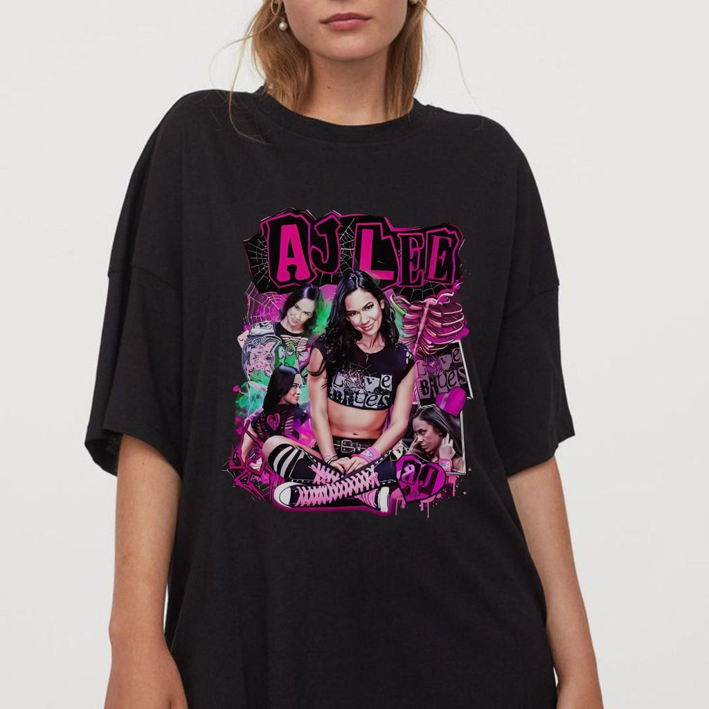 AJ LEE Retro T-Shirt - Official "The Crazy Tour" Wrestling Merch, Vintage Fan Apparel