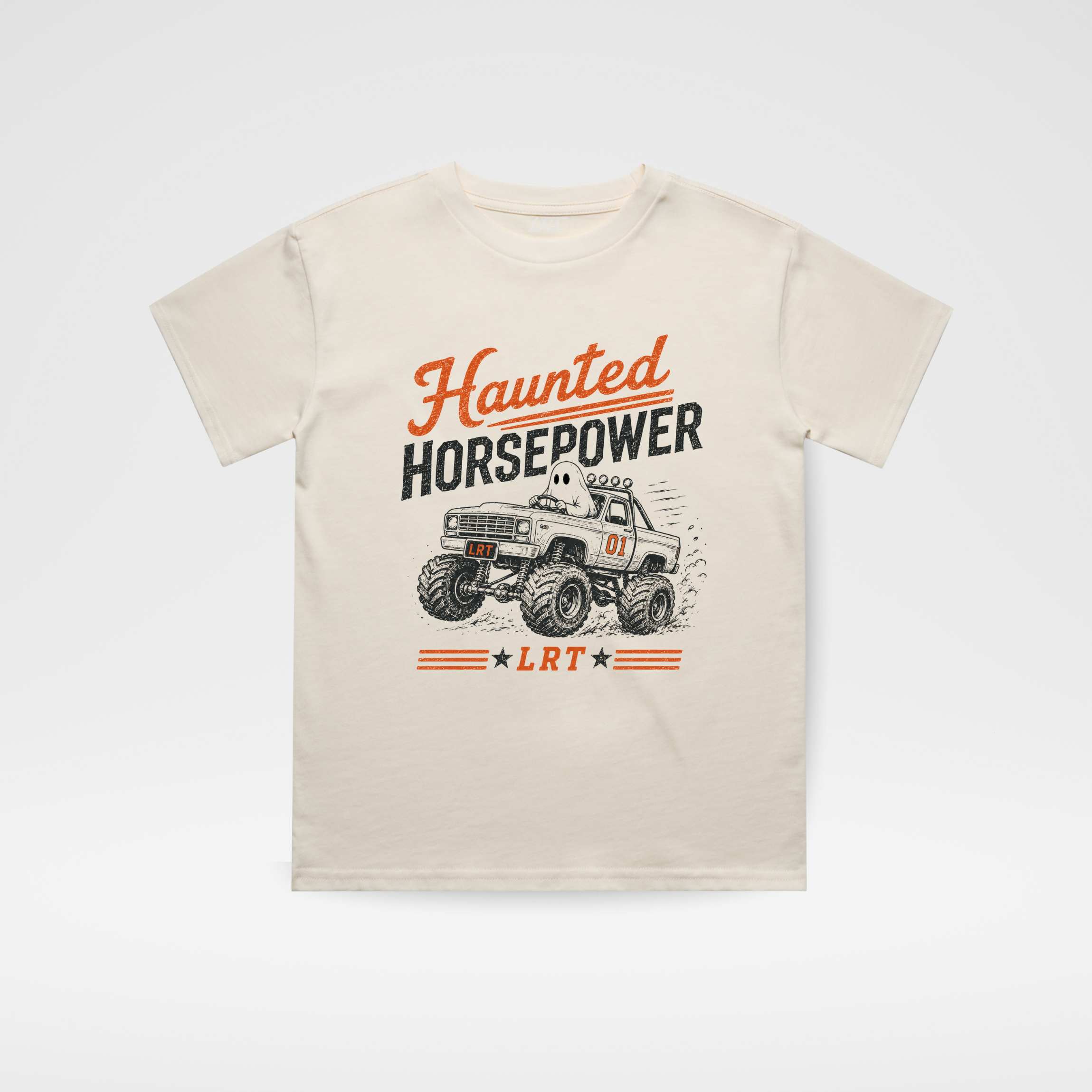 HAUNTED HORSEPOWER HALLOWEEN TEE - VINTAGE CREAM