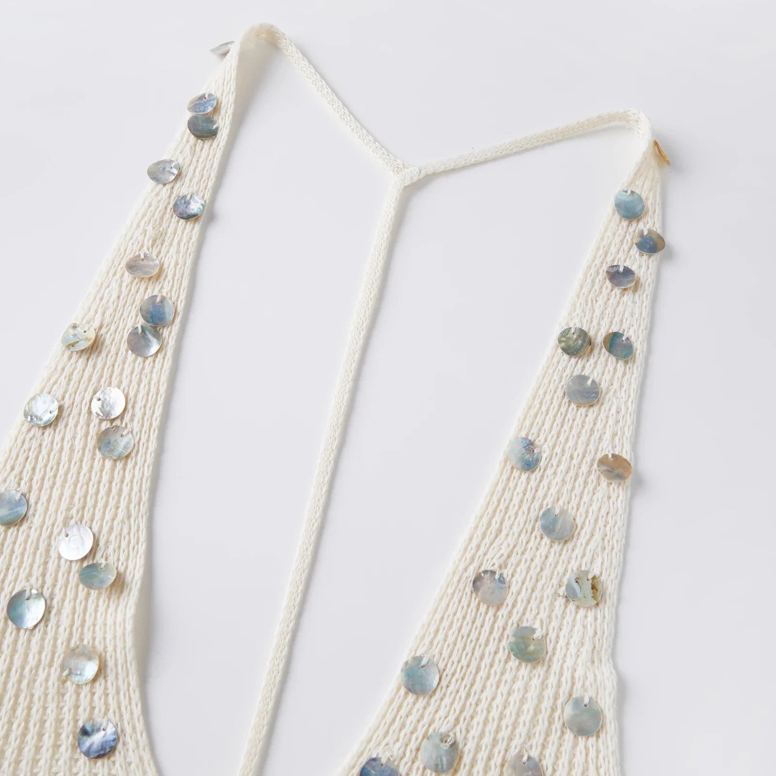 Women Summer Sleeveless Open Back Knit Sequins Tank Tops Solid Color Holiday Beach Halter Neck Vest