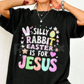 Aesthetic "Easter Is For Jesus" Floral T-Shirt - Boho Silly Rabbit Christian Graphic Tee, Premium 100% Cotton Religious Spring Top, Wildflower Faith-Based Holiday Shirt, Soft Lived-In Heavyweight Sunday Morning Apparel, Made in USA Women's Easter Gift