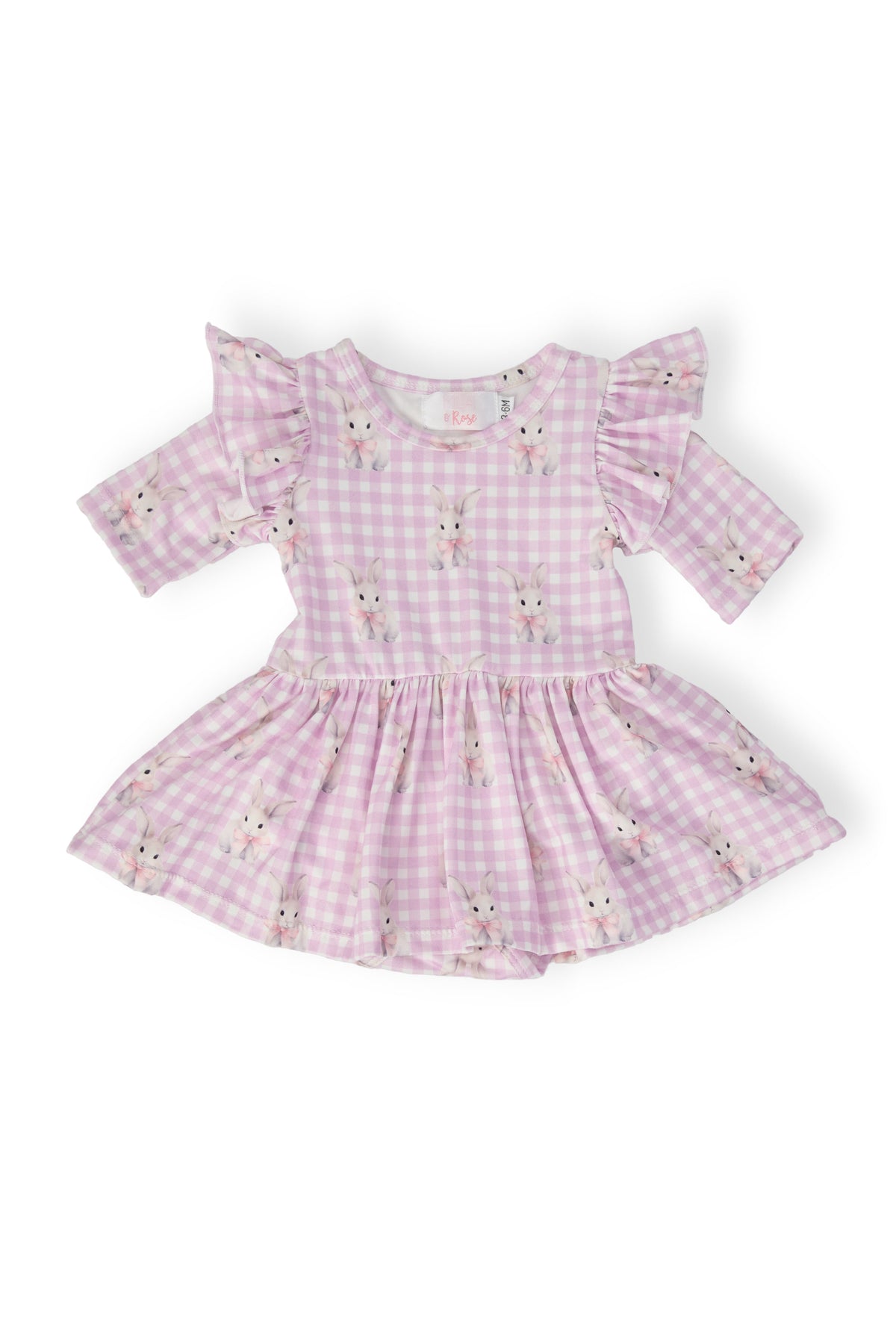 Baby Bunnies 3/4 Sleeve Flutter Twirl Bodysuit