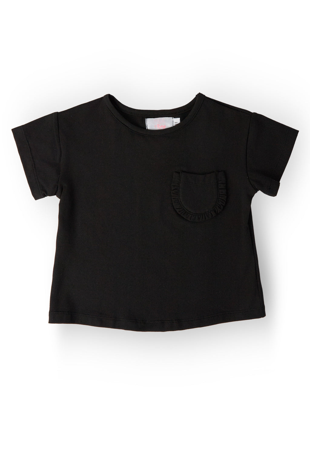 Black Ruffle Pocket Tee