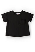 Black Ruffle Pocket Tee