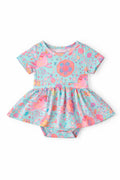 SALE Blue Retro Unicorns S/S Twirl Bodysuit
