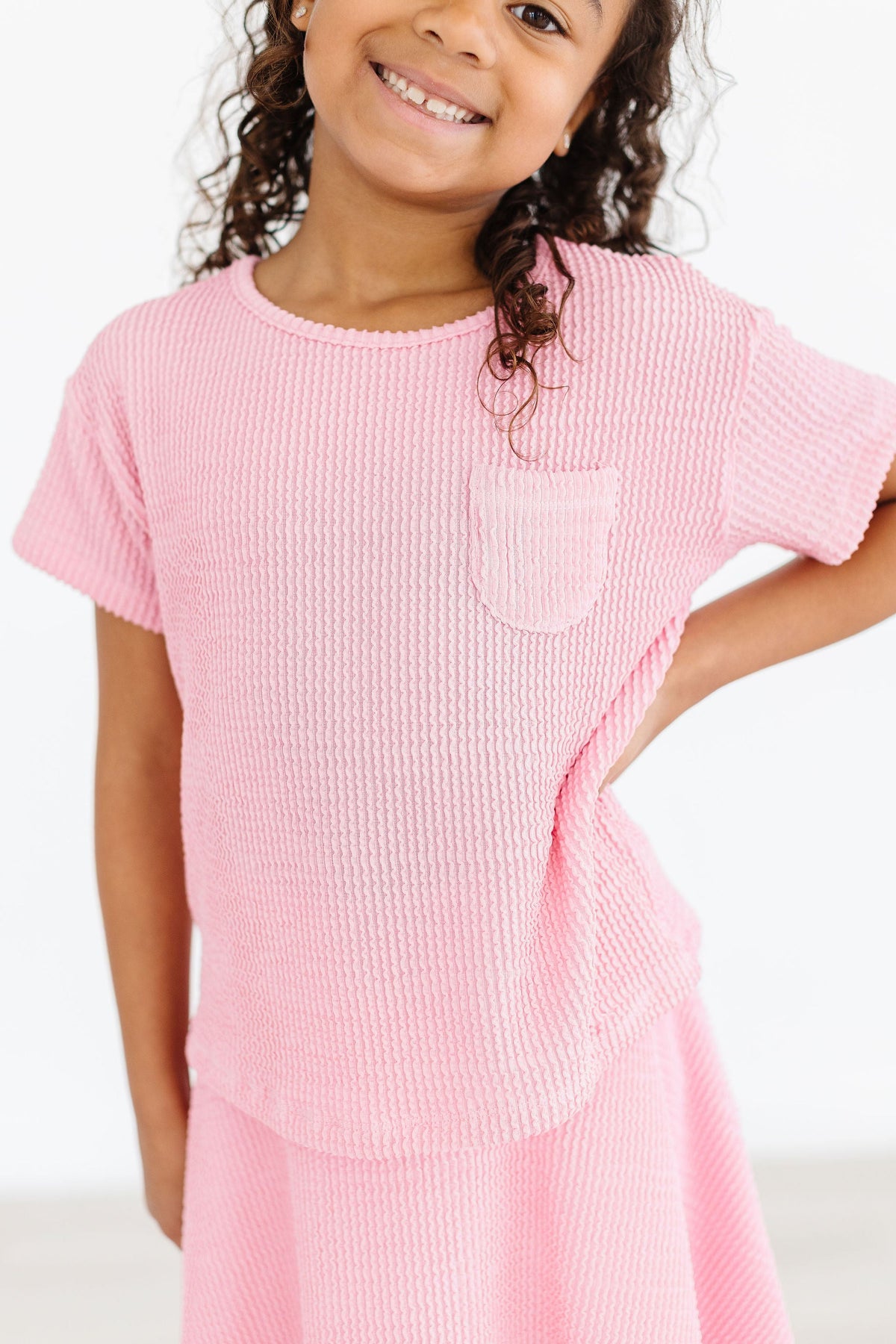 Bubblegum Pink Scrunchy Pocket Tee