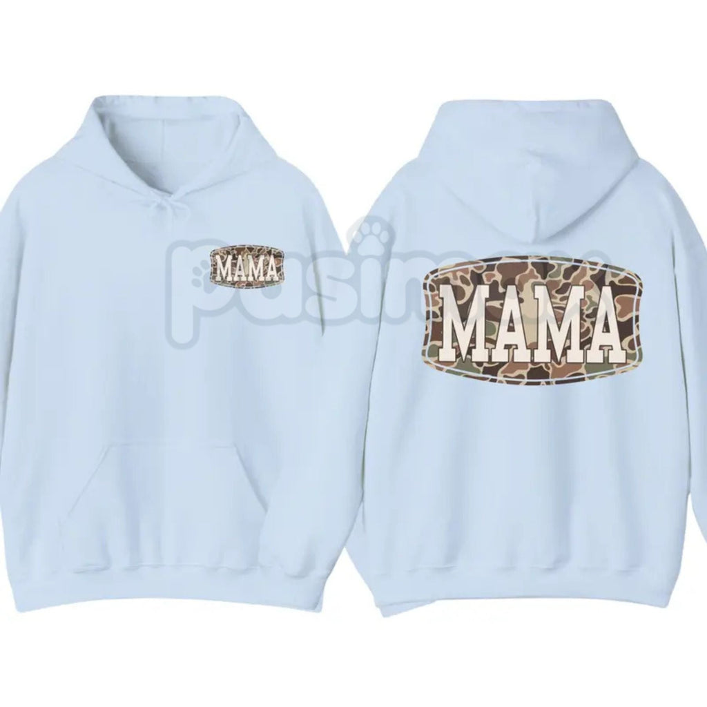 Camo Mama 2-Sided Hoodie – Rugged Outdoor Mom Pullover, Hunting & Country Aesthetic Streetwear, Double-Sided Graphic Sweatshirt