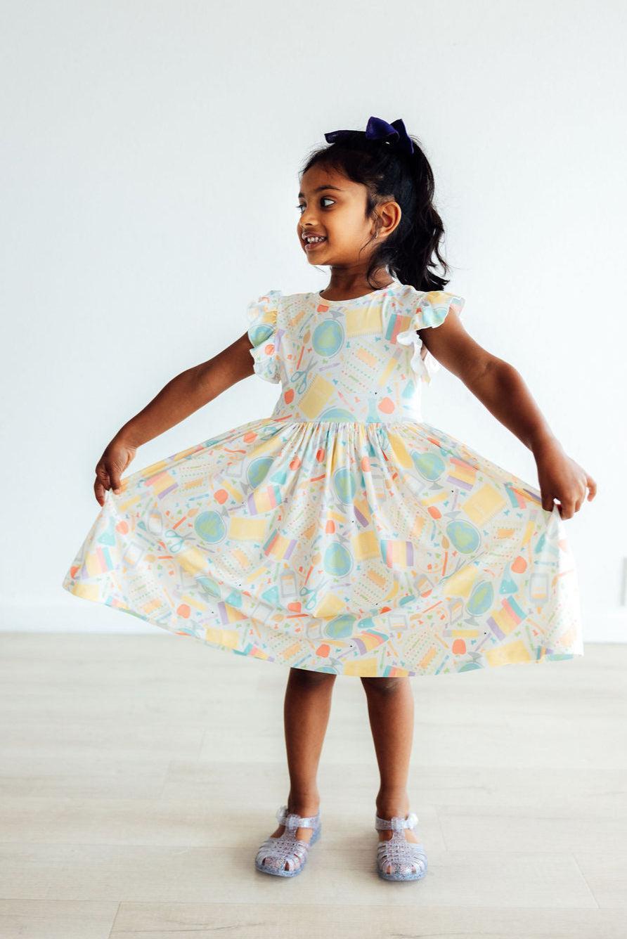 Campus Cutie Flutter Sleeve Twirl Dress