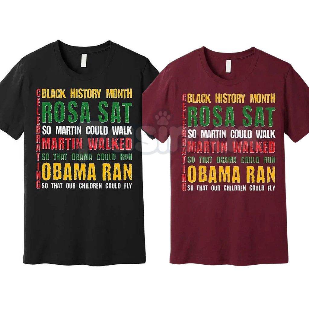 Celebrating Black History Month T-Shirt - Rosa Martin Obama Premium Tee, Civil Rights Leaders Graphic Shirt, Black Excellence Legacy Apparel, MLK Rosa Parks Obama History Top